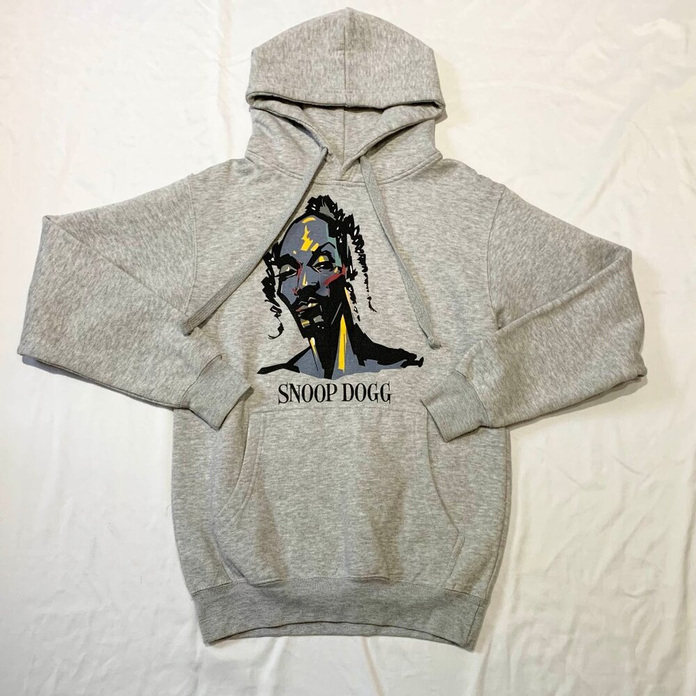Hip Hip Royalty Snoop Dogg Sketch Art Graphic Gray Hoodie Men's Size Small